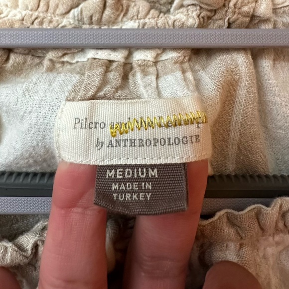 Anthropologie Pilcro The Bette Babydoll Short Sleeve Linen/Cotton Blend Blouse - Picture 9 of 11